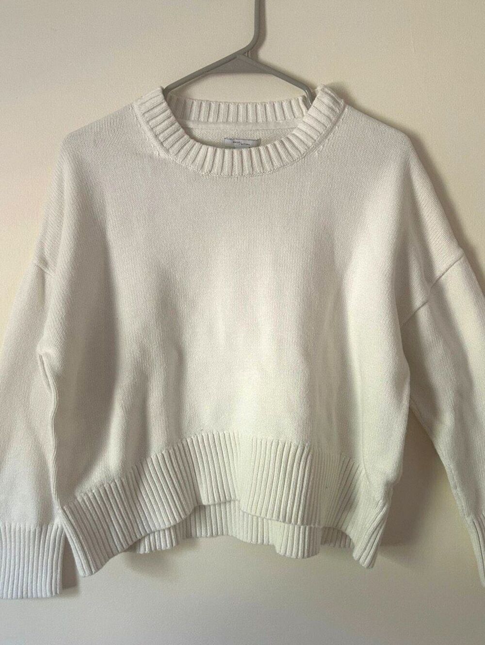 Daily Practice Anthropologie Ivory 100% Cotton Crewneck Sweater Medium
